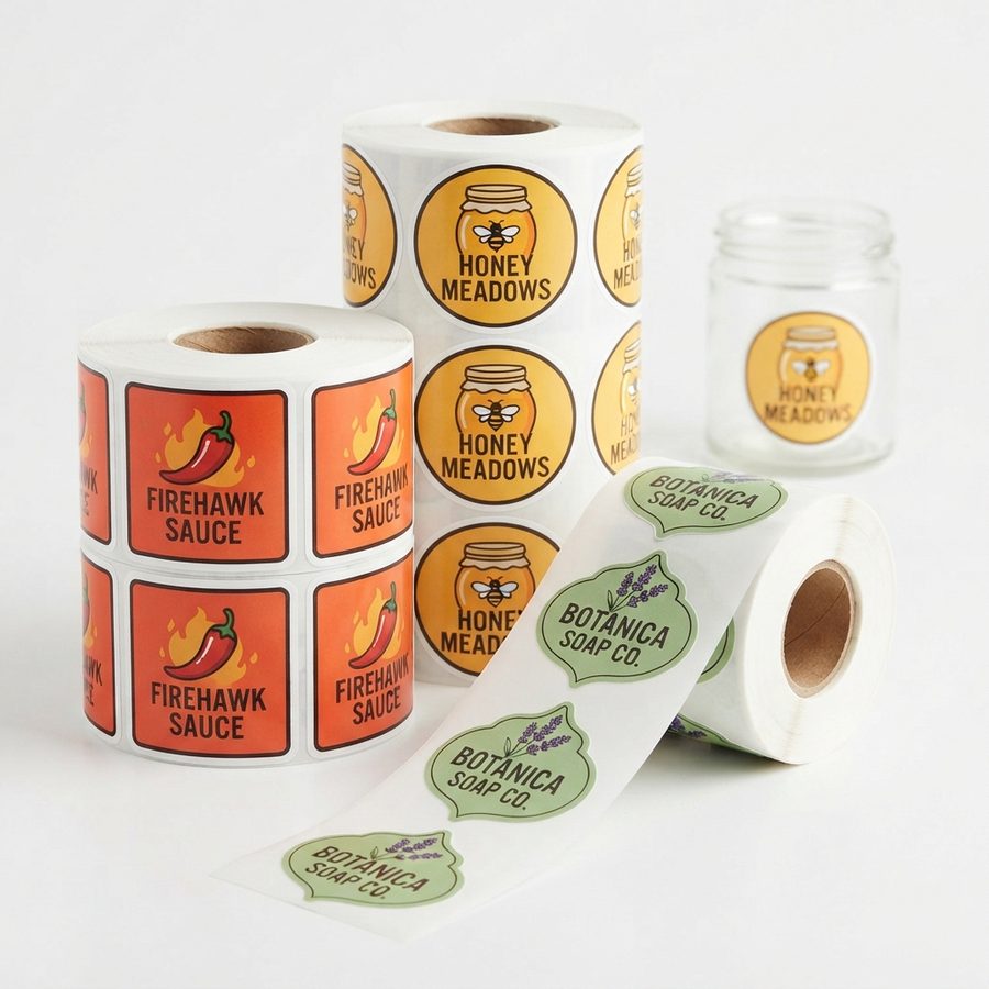 Custom round, square and die-cut roll labels
